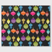 Sierlijke Retro Kerstmis Decoratieve Bal Cadeaupapier (Vlak)