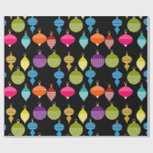 Sierlijke Retro Kerstmis Decoratieve Bal Cadeaupapier (Vlak)