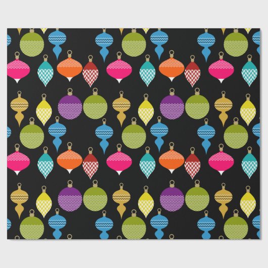 Sierlijke Retro Kerstmis Decoratieve Bal Cadeaupapier (Vlak)