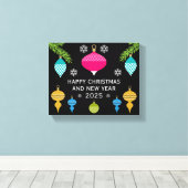 Sierlijke Retro Kerstmis Decoratieve Bal Canvas Afdruk (Insitu (Houten vloer))