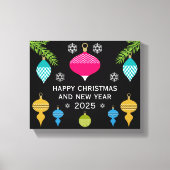 Sierlijke Retro Kerstmis Decoratieve Bal Canvas Afdruk (Voorkant)