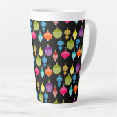 Sierlijke Retro Kerstmis Decoratieve Bal Latte Mok (Rechterhoek)