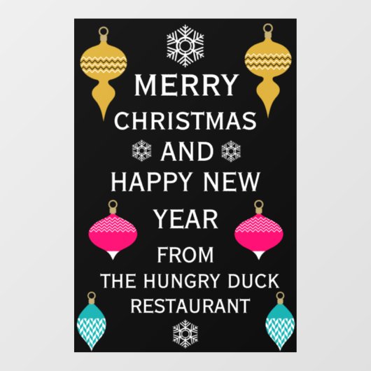 Sierlijke Retro Kerstmis Decoratieve Bal Raamsticker (Vel)