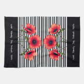 Sierlijke rode bloemen theedoek (Horizontaal)