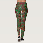 Sierlijke Rode Groene Feest Legging (Achterkant)