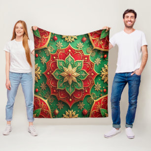 Sierlijke rode groene fleece deken