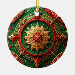 Sierlijke rode groene kerstversiering keramisch ornament
