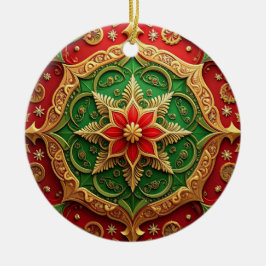 Sierlijke rode groene kerstversiering keramisch ornament