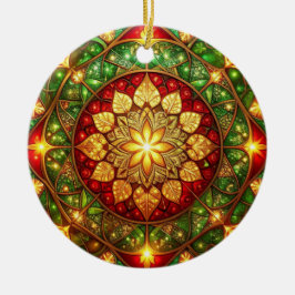 Sierlijke rode groene kerstversiering keramisch ornament