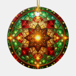 Sierlijke rode groene kerstversiering keramisch ornament