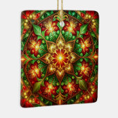 Sierlijke rode groene kerstversiering keramisch ornament (Rechts)
