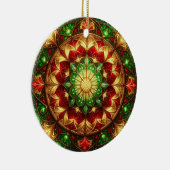 Sierlijke rode groene kerstversiering keramisch ornament (Rechts)