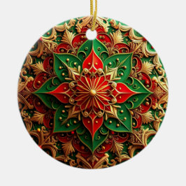 Sierlijke rode groene kerstversiering keramisch ornament