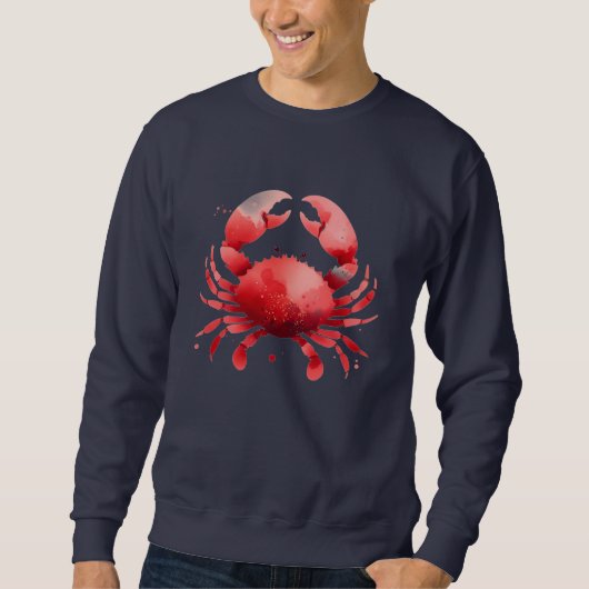 Sierlijke Rode Krab Visser Zeevaart Stijl Trui (Voorkant)