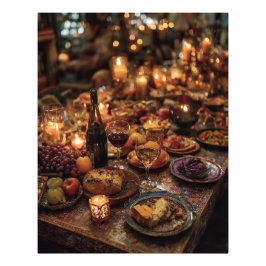 Sierlijke rode wijn bankettafel foto afdruk