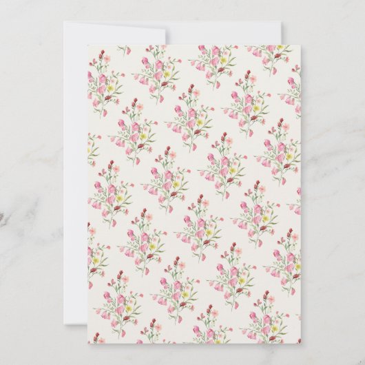 sierlijke romantische bloemenboog lente tuin bruil kaart (Achterkant)