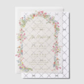 sierlijke romantische bloemenboog lente tuin bruil vellum uitnodigingen (Offset (Uitnodiging))