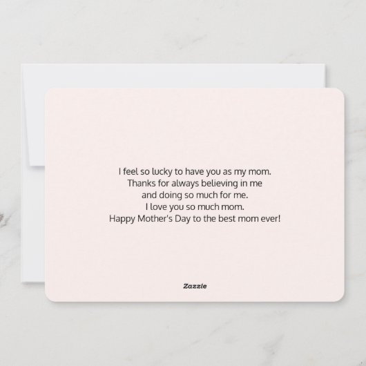 Sierlijke Roze Bloemenboeket Moederdag Feestdagenkaart (Achterkant)