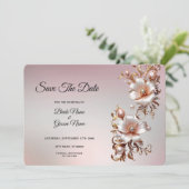 Sierlijke Roze Bloemensave the Date Save The Date (Staand voorkant)