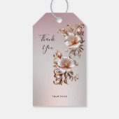 Sierlijke roze bloemensierstickers cadeaulabel (Achterkant)
