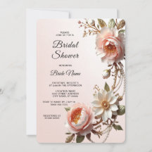 Sierlijke roze en witte bloemen Bruidsdouche