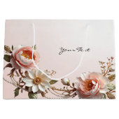 Sierlijke roze en witte bloemen cadeautas (Voorkant)