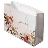 Sierlijke roze en witte bloemen cadeautas (Achterkant Gekanteld)