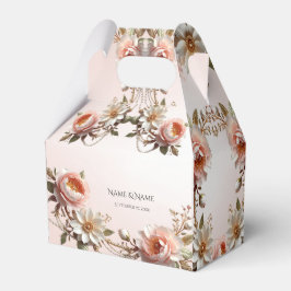 Sierlijke roze en witte bloemen favorietendoos bedankdoosjes