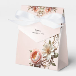 Sierlijke roze en witte bloemen favorietendoos bedankdoosjes