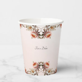 Sierlijke roze en witte bloemen papieren bekers