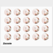 Sierlijke roze en witte bloemen sticker (Vel)