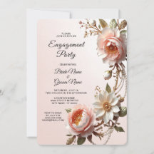 Sierlijke roze en witte bloemen verlovingsfeest