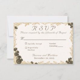 Sierlijke Rozen Katholieke Antwoordkaart RSVP Kaartje