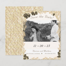 Sierlijke Rozen Save The Date Kaart