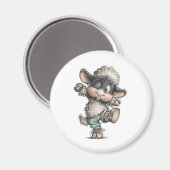 Sierlijke Schattige Schaap Magneet (Voorkant / Achterkant)