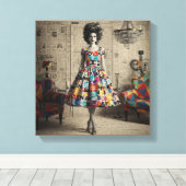 sierlijke schoonheid canvas afdruk (Insitu (Houten vloer))