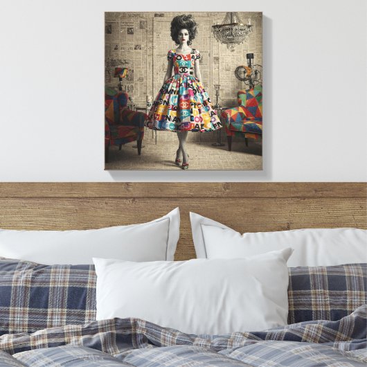 sierlijke schoonheid canvas afdruk (Insitu (Slaapkamer))