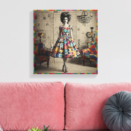 sierlijke schoonheid canvas afdruk (Insitu (Woonkamer))