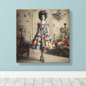 sierlijke schoonheid canvas afdruk (Insitu (Houten vloer))