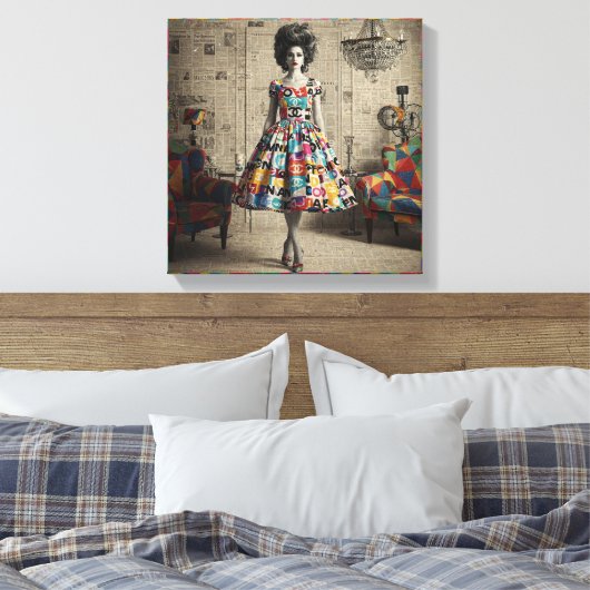 sierlijke schoonheid canvas afdruk (Insitu (Slaapkamer))