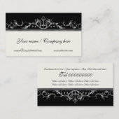Sierlijke scrollwerk rand zwart, ivoor visitekaartje (Voorkant / Achterkant)