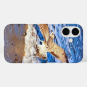 Sierlijke Seagull Beach Flight iPhone Case (Achterkant (horizontaal))