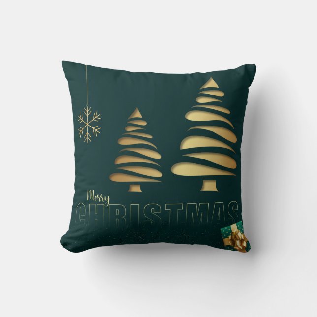 Sierlijke Sneeuw Blauw & Wit Bal Prettig Kerstfees Kussen (Voorkant)