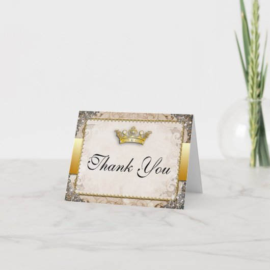 Sierlijke Sprookjeshuwelijk Dankkaart Bedankkaart (Voorkant)