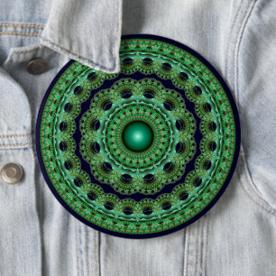 Sierlijke sprookjesronde fractal mandala ronde button 6,0 cm