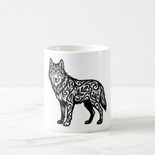 Sierlijke Stam Wolf met Decoratieve Krullen Koffiemok
