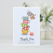 Sierlijke Stapel Theekopjes Bedankkaart (Staand voorkant)