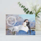 Sierlijke stijlvolle 2 foto bruiloft dank u kaart (Staand voorkant)