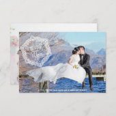 Sierlijke stijlvolle 2 foto bruiloft dank u kaart (Voorkant / Achterkant)