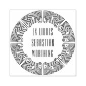 Sierlijke Techno Cirkel Ex Libris Stempel (Afrduk)
